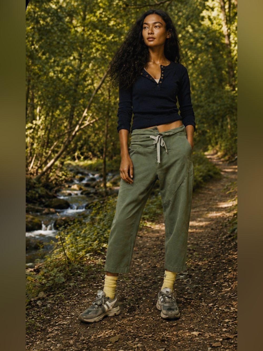 FP Movement Summit Scout Pants Small Sage Green Utility Joggers